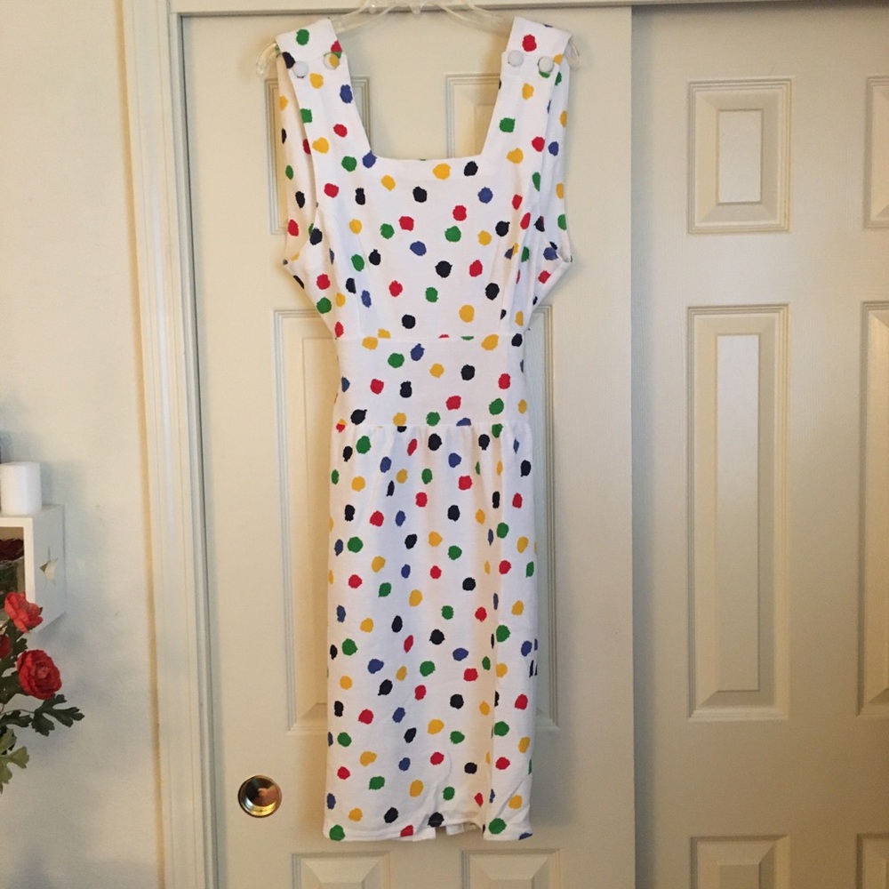 Vintage Michelle Stuart Polka Dot Dress Petite 6
